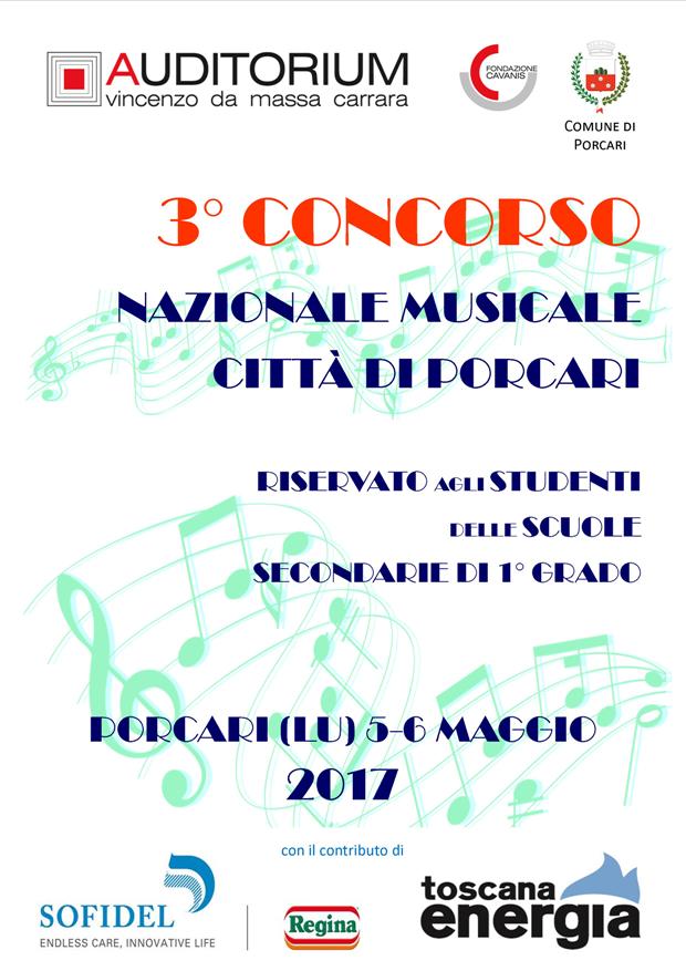 Locandina 3° Concorso nazionale musicale Città di Porcari 2017